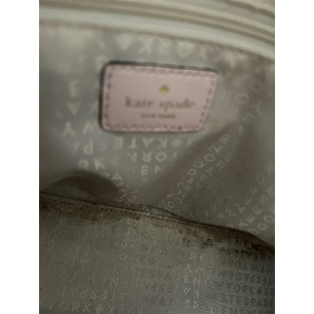 Kate Spade Bow Tote Light Pink‎ Saffiano Leather Bag Beige Interior Large